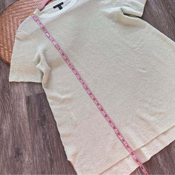 Eileen fisher MIST green organic linen blend honey comb‎ knit top women’s M - Picture 4 of 7